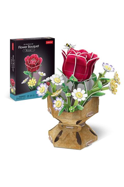 Cubic Fun - Buchet de flori 3D Trandafir 120 piese