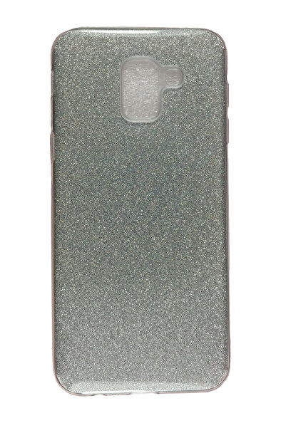 OEM Carcasă compatibilă cu Samsung Galaxy J8 (2018), silicon cu sclipici, arg...