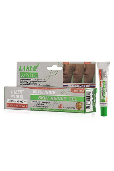 LASER WHITE Intensive Skin Repair Gel – 30g | Vitamin B3, E & 4X Hyaluronic Acid | Clinically Proven
