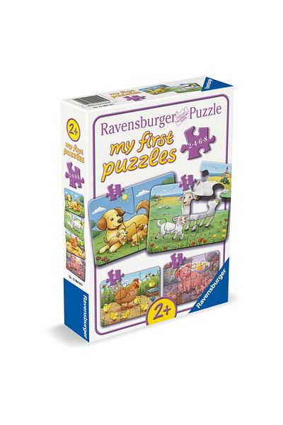 RAVENSBURGER - My first puzzle farm animal families 2 4 6 8 pieces