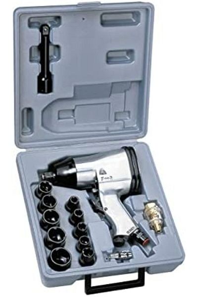 Generic Air Impact Wrench, 1/2 Inch Drive With Sockets and Extension, 17 PCS set