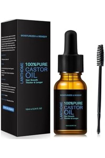 lanthome Castor Oil - 100% Pure, Cold Pressed Hair Growth Serum For Eyelashes