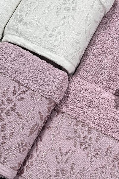 Çeyiz Diyarı Σετ οικογενειακής ρόμπας Platinum Jacquard 10 τεμαχίων Κρέμα δαμάσκηνο