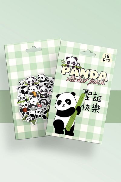 Planet Butik Panda Boxed Sticker Set of 18