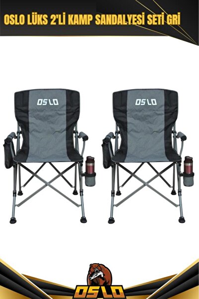 Oslo Lüks 2'li Kamp Sandalye Seti Gri