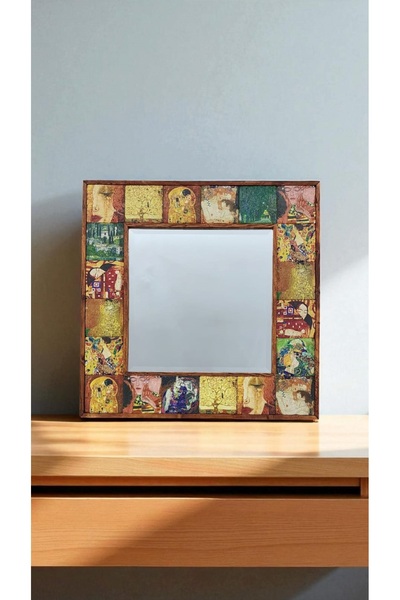 Begoloni Stone Decor Doğal Taş Dekoratif Ayna 62x62cm Ahşap Çerçeveli Gustav ...