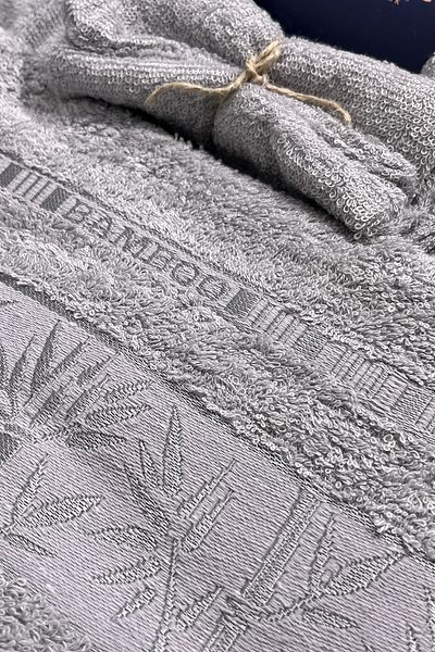Çeyiz Diyarı Σετ οικογενειακής ρόμπας Diamond Bamboo 10 τεμαχίων Grey Mint