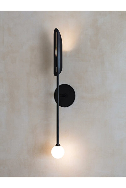 LUXXO Aplica Lucca Black, 1xG9 + 1xG4, corp aluminiu, abajur sticla, 70x10x12cm, Negru/Alb