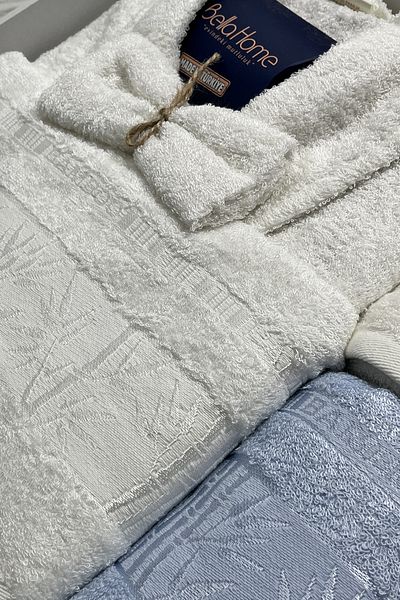 Çeyiz Diyarı Set halate de baie pentru familie Diamond Bamboo 10 piese Albastru crem