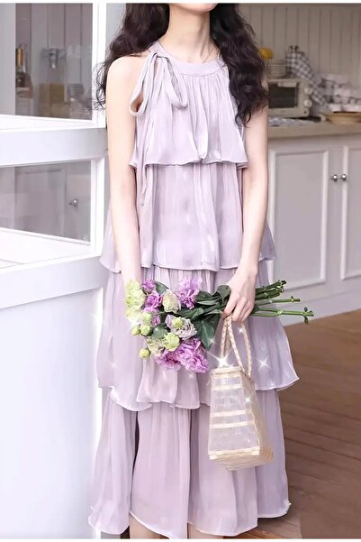 hbtasarim Fransız halter yaka tasarım elbise& vintage y2k Fairycore coquette