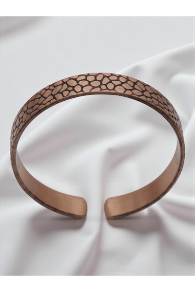 AYDESİA Mosaic Stone Patterned Prayer Embroidered Pure Copper Bracelet