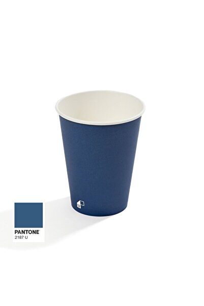 Packtory 14 oz Single Wall Baskılı Karton Bardak (Lacivert) 50 Adet