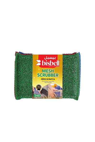 Bisbell Mesh Scrubber 3Pcs,Cleaning Scrubber 12.5X8.5X2Cm