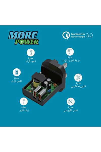 more power Two-Port 20W Wall Charger with 2-Year Warranty