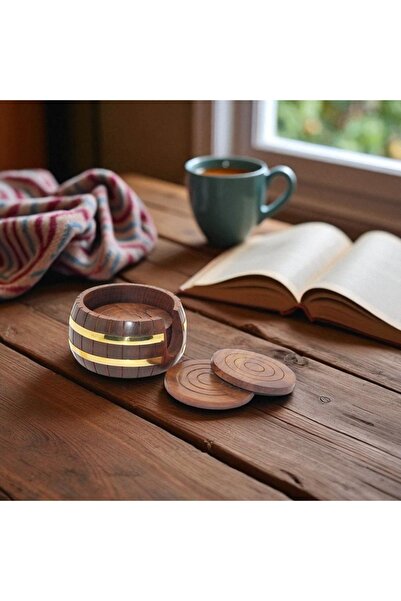 Kuzey Tacı كوب خشبي دائري من النحاس بتصميم كلاسيكي ديكور أنيق