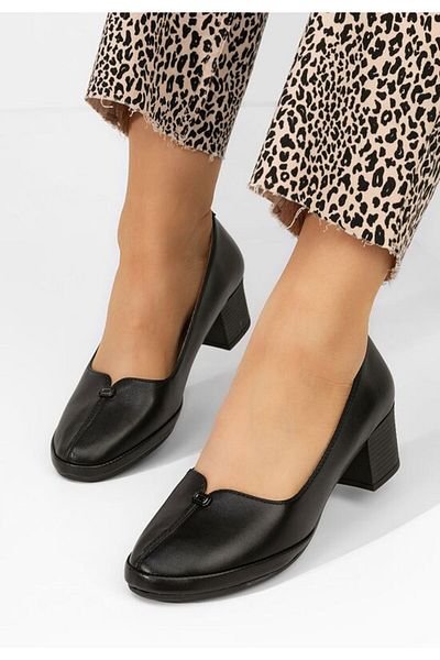 B T Shoes Pantofi cu toc gros Jinny V2 negri