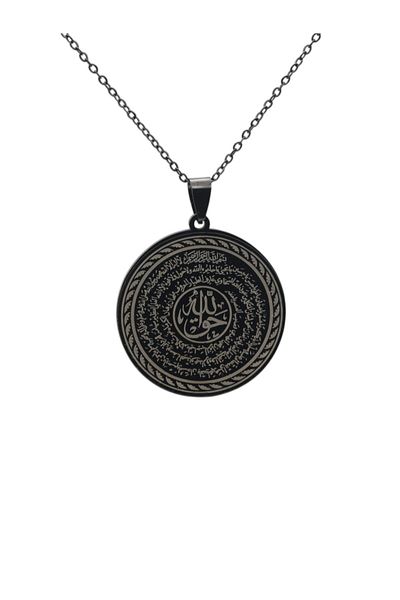 TAKI DERYASI Titanium Plated Steel Necklace with Seal of Hakkani and Sheriff's Cap