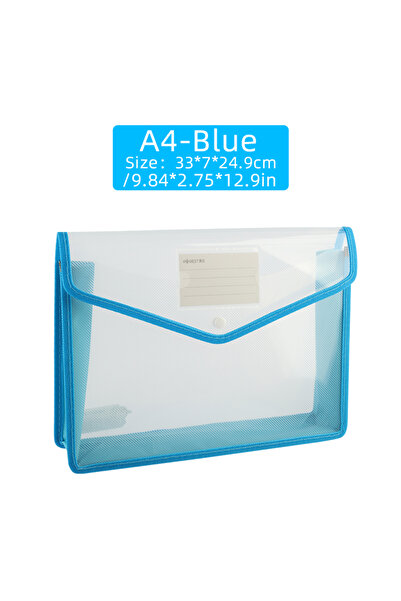 Choice5 blue 1Pcs Transparent A4 Waterproof File Folder with Press Button Pla...
