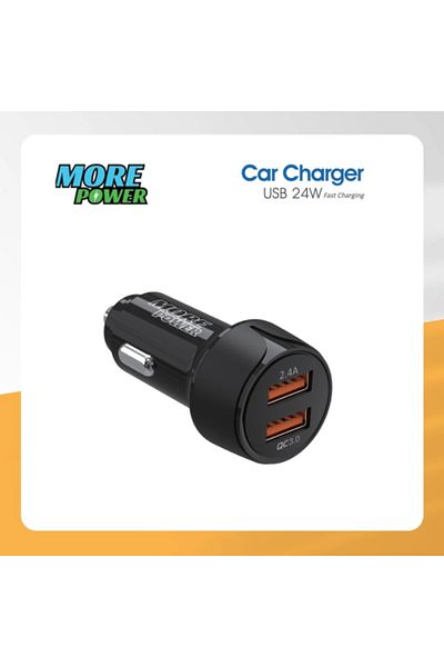 more power Car Charger More Power Dual Ports 24W