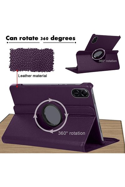 TEKNETSTORE Xiaomi Redmi Pad 2 11 Inch Compatible 360 °   Pu Leather Tablet Cover Case with Rotatable Sleep Mode Stand