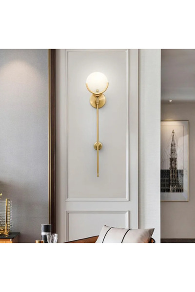 LUXXO Aplica Wand, 1xE14, corp aluminiu, acril alb, 62x12x7cm