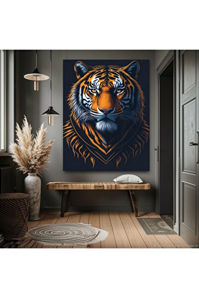 özkacar AGRESIVNI TIGER SLIKA NA PLATNU ZA ZID DOMA, DNEVNE SOBE, KANCELARIA,...