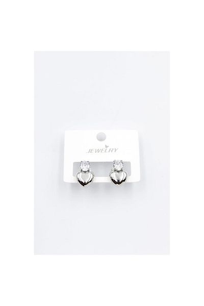 SepetBudur Heart Earrings - Silver