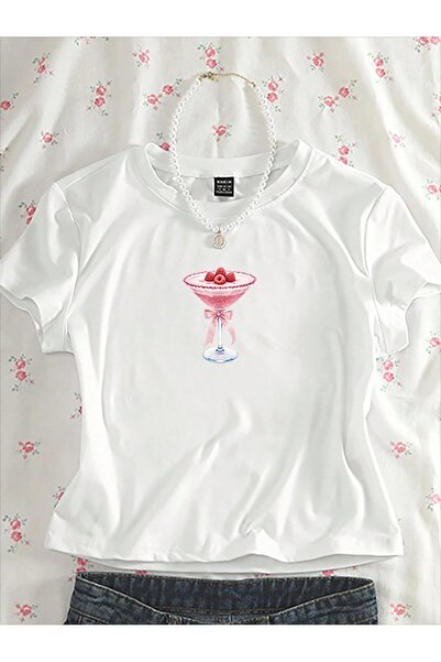 StartMore تي شيرت نسائي مطبوع بشريط توت العليق