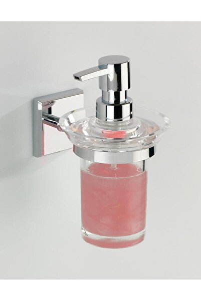 GBMOTION Wall Mounted Liquid Soap Dispenser – Chrome Plated + Transparent Plastic Reservoir, Power-Loc Mounting Without Drilling (