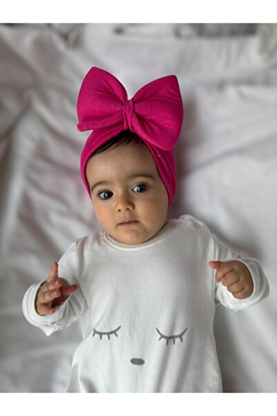 VANİLLİA Baby Double Layer Bow Baby Bonnet & Bandana