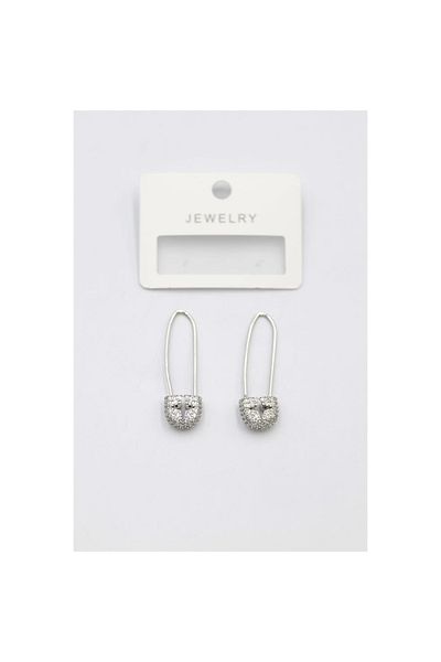 SepetBudur Stoned Filkette Earrings - Silver