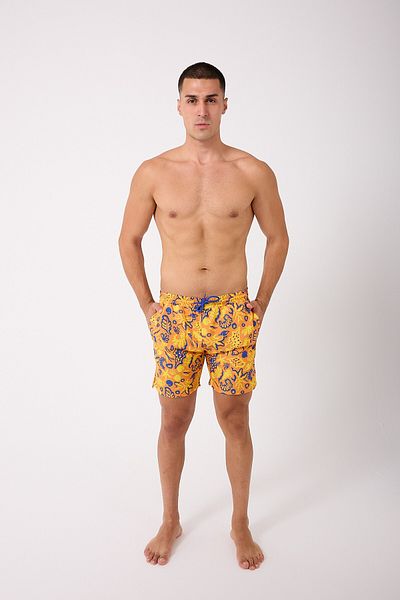 DOMİN SPOR Pantaloni scurți de baie pentru bărbați cu model și buzunar plasă Dmn105003