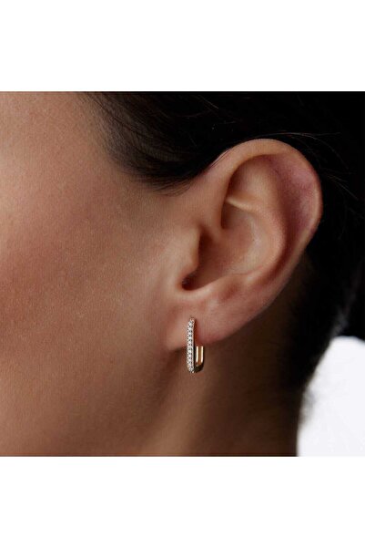 Cherry by Özkonak Kısa Oluklu Köşeli Taşlı Ataç Küpe