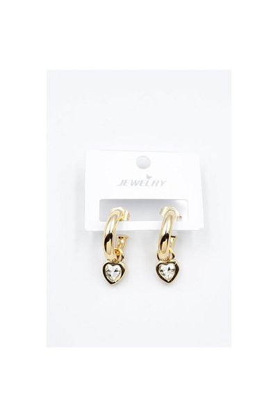 SepetBudur Heart Hoop Earrings - White