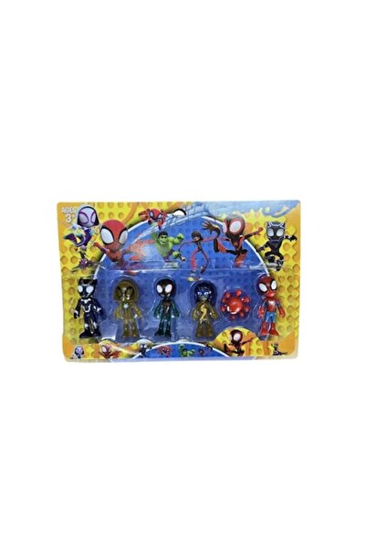 MASHASHOP Set 6 figurine, Păianjen și prietenii Spidey, MASHASHOP, multicolor, 9,5 cm + Set de lut inteligent, Mo