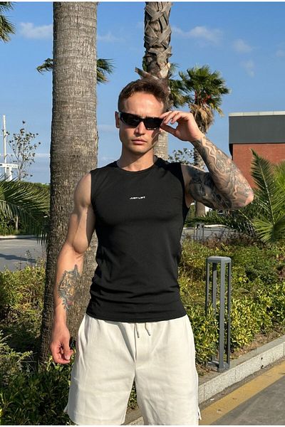 serline Just Lift Printed Sports Sleeveless T-Shirt