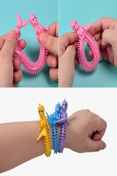 Hyd 1Pc Stress Relief Toy Mermaid Squishy Succhi Sensory Stretchy Soft Pool Beach Toy