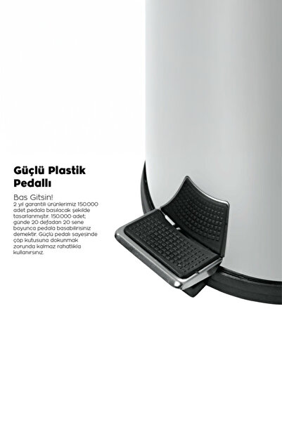 Sas Haus Siyah Pedallı Çöp Kovası 3 Lt