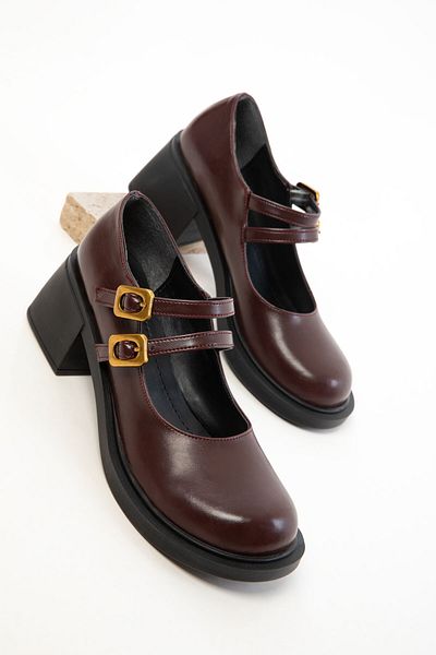 SOHO Pantofi clasici cu toc de damă roșu Claret 20775