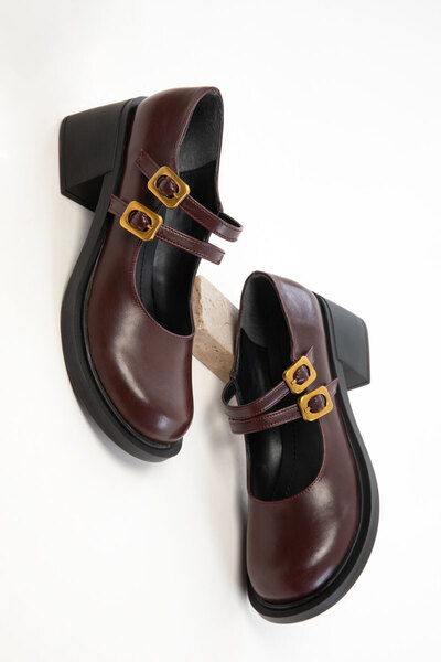 SOHO Burgundy Women's Classic Heeled Shoes 20775