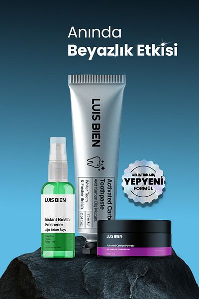 Luis Bien Oral Care Set - Activated Carbon Tooth Powder, Paste and Mint Water