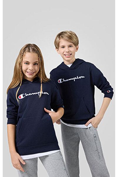 Champion Icons Hooded Sweatshirt Lacivert Çocuk Kapüşonlu Sweatshirt-306970-B...