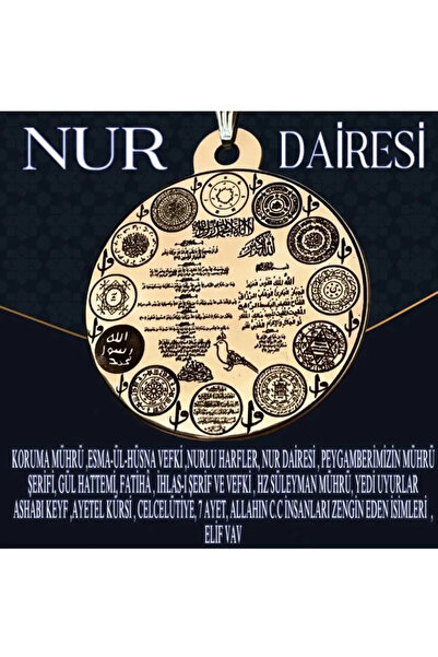 MerveninYaziAtolyesi Nur Dairesi Bakır Plaka Kolye
