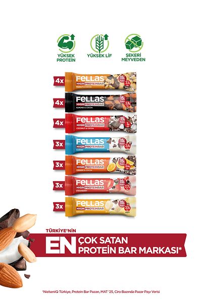 Fellas High Protein Bar - 24 Pieces Super Mixed Box (High Protein 45g X12 High Protein 45g X12)