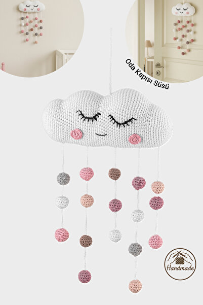 Wellgro Cuddly Amigurumis Sevimli Pembe Bulut Kapı Süsü