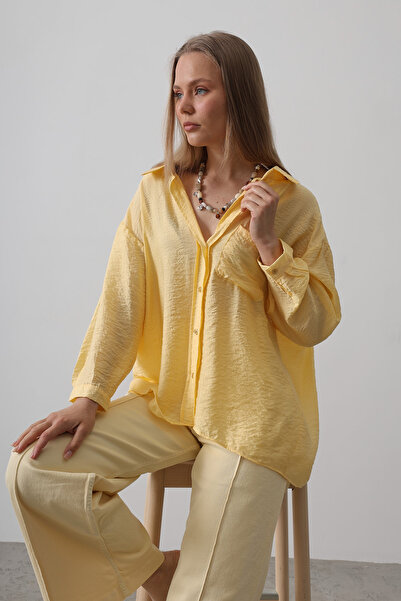 Trendyol Collection Yellow Textured Pocket Detailed Woven Shirt Twoaw26Go00072