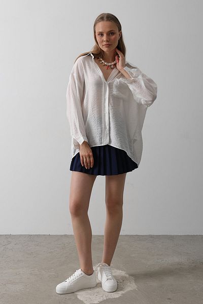 Trendyol Collection White Textured Pocket Detailed Woven Shirt Twoaw26Go00072