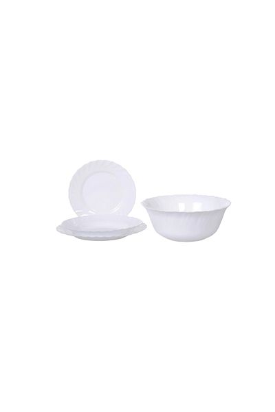 Eljado Eljado Table Service, Round White Opal, 19 Pieces