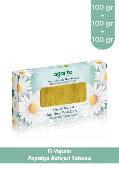 Agarta صابون اليد الطبيعي المصنوع يدوياً بالبابونج 100 جرام (3 قطع)