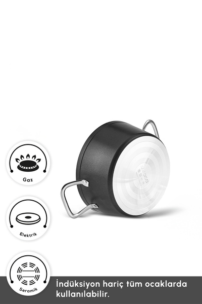 Karaca Biogranit Monet 8 Parça Tencere ve Tava Seti Siyah
